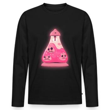 Lampe à lave Kawaii Blobfish - T-shirt manches longues Premium bio Homme - noir - Devant - Nico (187cm)