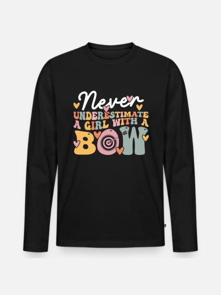 Groovy Archery Girl - Men's Premium Organic Long Sleeve Shirt - black