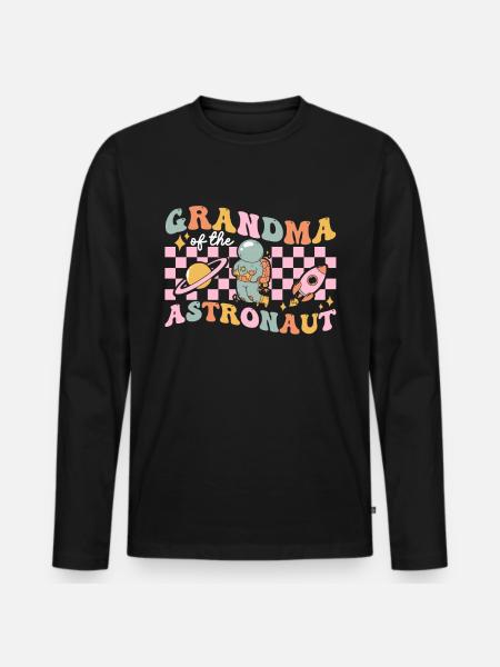 Groovy Space Planets - Men's Premium Organic Long Sleeve Shirt - black