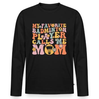 Joueur groovy - T-shirt manches longues Premium bio Homme - noir - Devant - Nico (187cm)