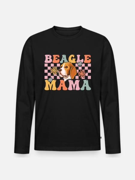 Groovy Dog Beagle Lover - Men's Premium Organic Long Sleeve Shirt - black