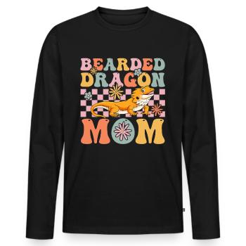 Groovy Eidechsenliebhaber - Männer Premium Bio Langarmshirt - Schwarz - Vorne - Nico (187cm)