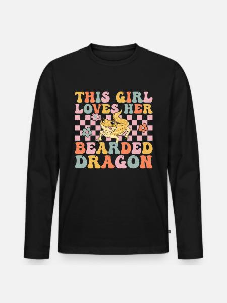Bearded Dragon Girl - Men's Premium Organic Long Sleeve Shirt - black
