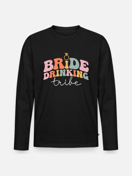 Groovy Bridal Shower Hen Party - Men's Premium Organic Long Sleeve Shirt - black
