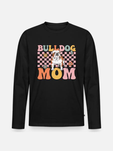 Groovy French Bulldog Lover - Men's Premium Organic Long Sleeve Shirt - black