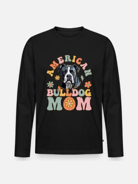 Groovy Bulldog Lover - Men's Premium Organic Long Sleeve Shirt - black