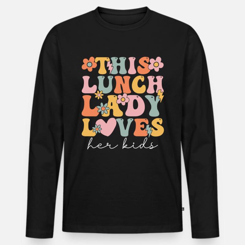Groovy Cafeteria-Arbeiter - Männer Premium Bio Langarmshirt - Schwarz