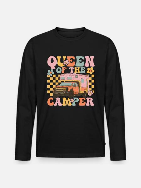 Groovy Camping Fille - T-shirt manches longues Premium bio Homme - noir