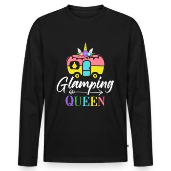 Female Glamper - Men's Premium Organic Long Sleeve Shirt - black - Front - Nico (187cm)
