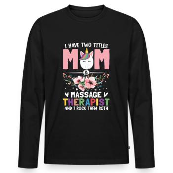 Massage-Therapie - Männer Premium Bio Langarmshirt - Schwarz - Vorne - Nico (187cm)