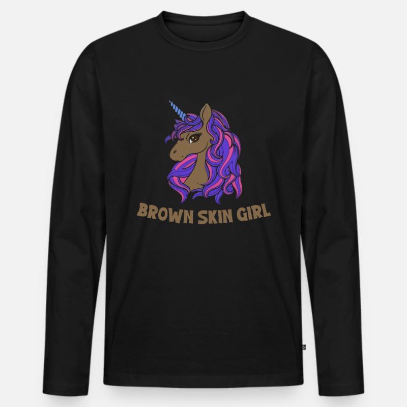 Melanin Schwarze Geschichte - Männer Premium Bio Langarmshirt - Schwarz