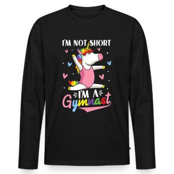 Roue de charrette de gymnastique drôle - T-shirt manches longues Premium bio Homme - noir - Devant - Nico (187cm)