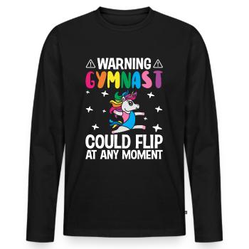 Gymnastique Roue De Charrette Fille - T-shirt manches longues Premium bio Homme - noir - Devant - Nico (187cm)