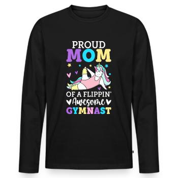 Gymnastique Roue De Charrette Fille - T-shirt manches longues Premium bio Homme - noir - Devant - Nico (187cm)
