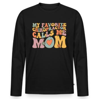 Groovy Chiropraktik - Männer Premium Bio Langarmshirt - Schwarz - Vorne - Nico (187cm)