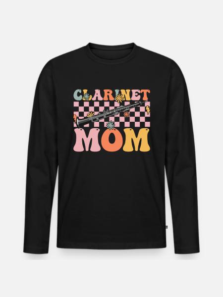 Groovy Clarinetist - Men's Premium Organic Long Sleeve Shirt - black