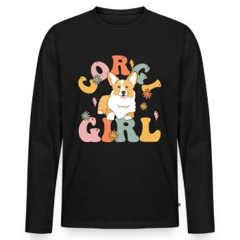 Groovy Hundeliebhaberin - Männer Premium Bio Langarmshirt - Schwarz - Vorne - Nico (187cm)