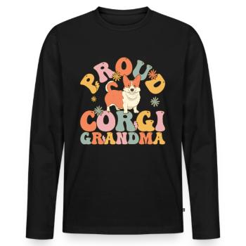 Groovy Dog - Männer Premium Bio Langarmshirt - Schwarz - Vorne - Nico (187cm)