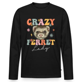 Groovy Tierhalterin - Männer Premium Bio Langarmshirt - Schwarz - Vorne - Nico (187cm)