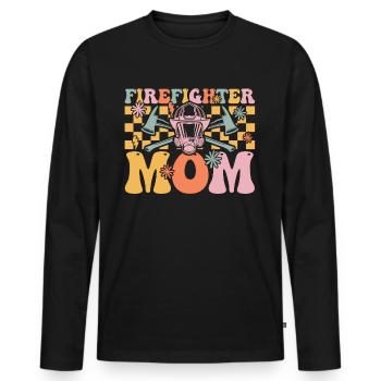 Groovy Brandbekämpfung - Männer Premium Bio Langarmshirt - Schwarz - Vorne - Nico (187cm)