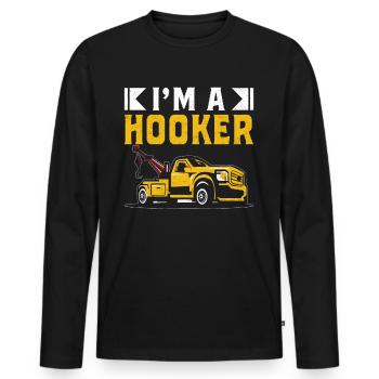 Lustiger Abschleppwagenfahrer Abschleppwagenfahrer - Männer Premium Bio Langarmshirt - Schwarz - Vorne - Nico (187cm)