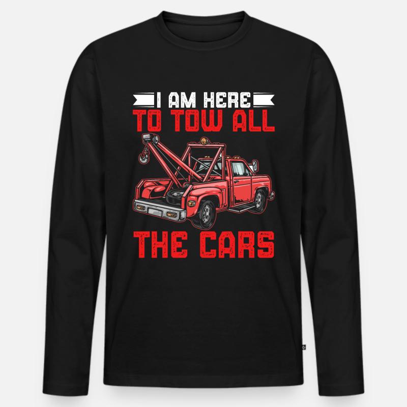 Lustiger Abschleppwagenfahrer Abschleppwagenfahrer - Männer Premium Bio Langarmshirt - Schwarz