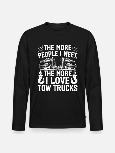 Lustiger Abschleppwagenfahrer - Männer Premium Bio Langarmshirt - Schwarz