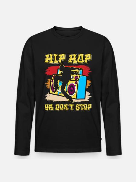 Danza Hiphop Ballerino Breakdance - Maglia a manica lunga ecologica premium da uomo - nero