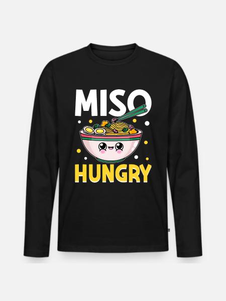 Zuppa di ramen, cibo giapponese - Maglia a manica lunga ecologica premium da uomo - nero
