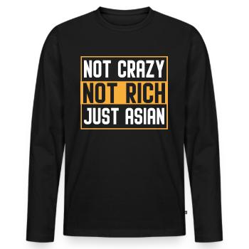 Funny Asian Americans - Men's Premium Organic Long Sleeve Shirt - black - Front - Nico (187cm)