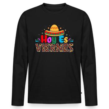 Hispanisch Latino Amerikanisch Mexikanisch - Männer Premium Bio Langarmshirt - Schwarz - Vorne - Nico (187cm)