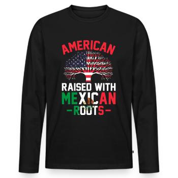 Hispanoamerikanischer Latino - Männer Premium Bio Langarmshirt - Schwarz - Vorne - Nico (187cm)