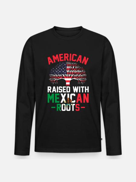 Hispanic Latino - Men's Premium Organic Long Sleeve Shirt - black