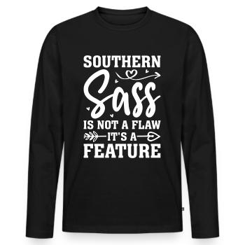 Fille du Sud - T-shirt manches longues Premium bio Homme - noir - Devant - Nico (187cm)