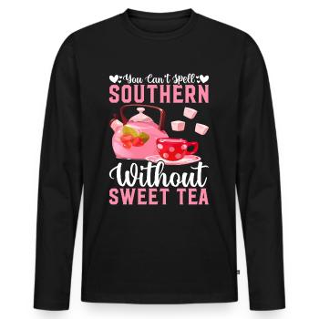 Southern Girl Tea Lover Country - Men's Premium Organic Long Sleeve Shirt - black - Front - Nico (187cm)