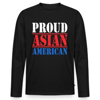 AAPI des îles du Pacifique - T-shirt manches longues Premium bio Homme - noir - Devant - Nico (187cm)