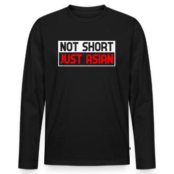 Américain d’origine asiatique des îles du Pacifique AAPI - T-shirt manches longues Premium bio Homme - noir - Devant - Nico (187cm)