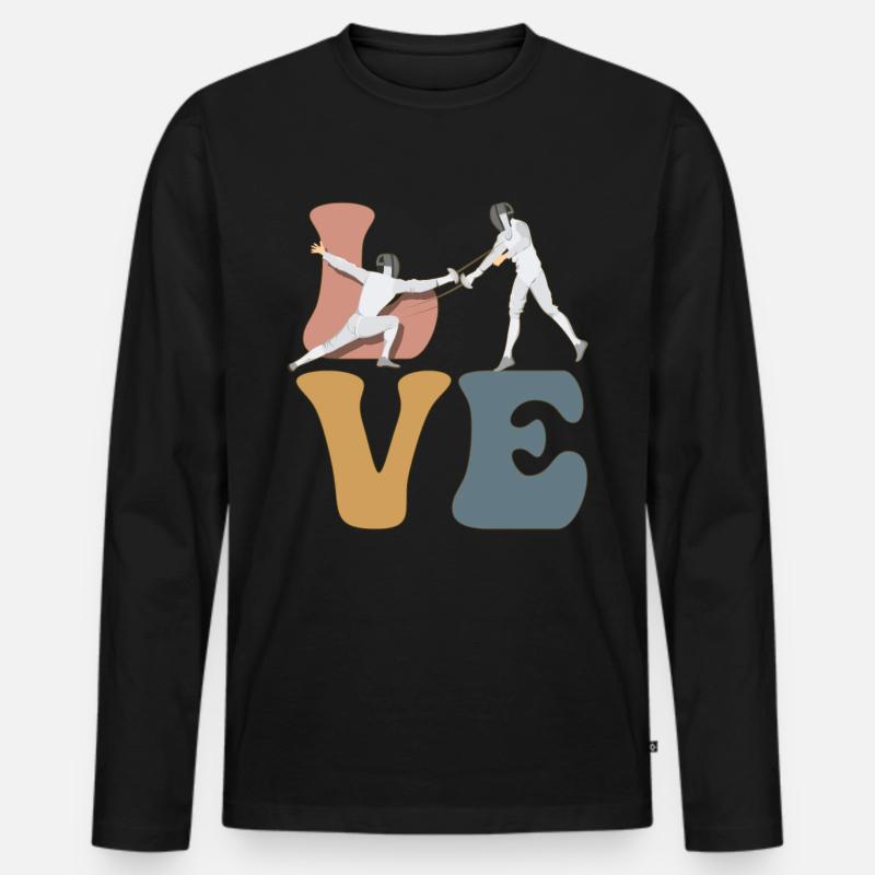 Fechten Fechter Florett Säbel - Männer Premium Bio Langarmshirt - Schwarz
