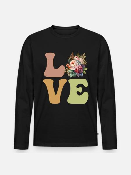 Florist, Flower, Flower Gardener - Men's Premium Organic Long Sleeve Shirt - black