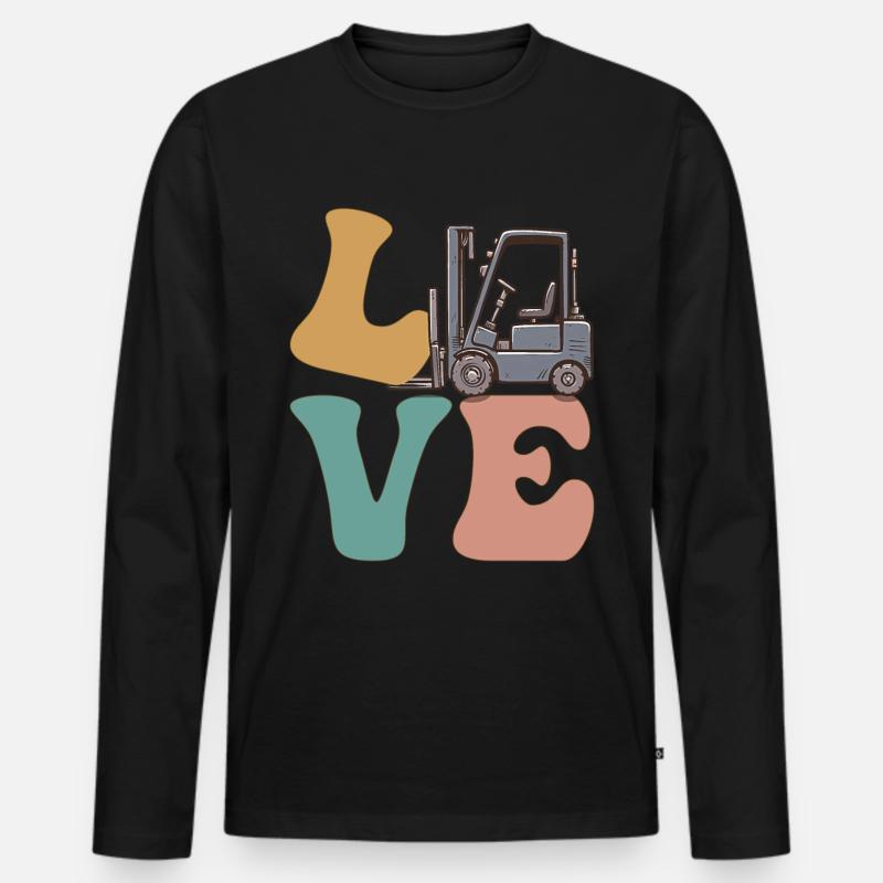 Gabelstaplerfahrer Gabelstaplerfahrer - Männer Premium Bio Langarmshirt - Schwarz