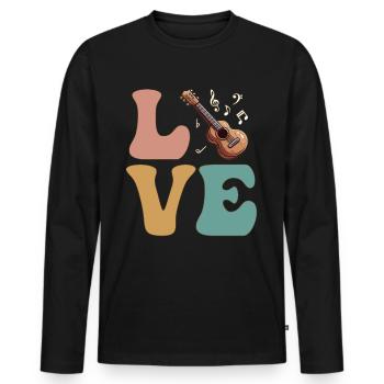 Guitarist Guitarist - Men's Premium Organic Long Sleeve Shirt - black - Front - Nico (187cm)