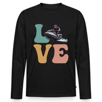 Jet Ski Jet Ski Jet Ski Motomarine - T-shirt manches longues Premium bio Homme - noir - Devant - Nico (187cm)