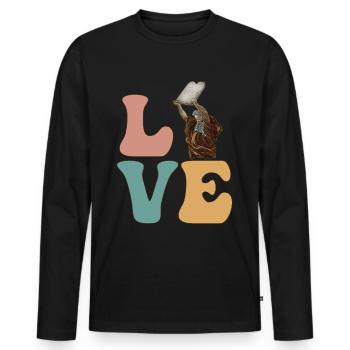 Moïse Juif Israélien 10 Commandements - T-shirt manches longues Premium bio Homme - noir - Devant - Nico (187cm)