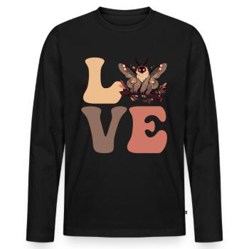 Cute Mothman Cryptozoology Cryptid - Men's Premium Organic Long Sleeve Shirt - black - Front - Nico (187cm)