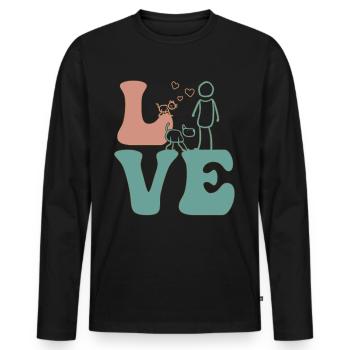 Pet Sitter Pet Sitting - Men's Premium Organic Long Sleeve Shirt - black - Front - Nico (187cm)