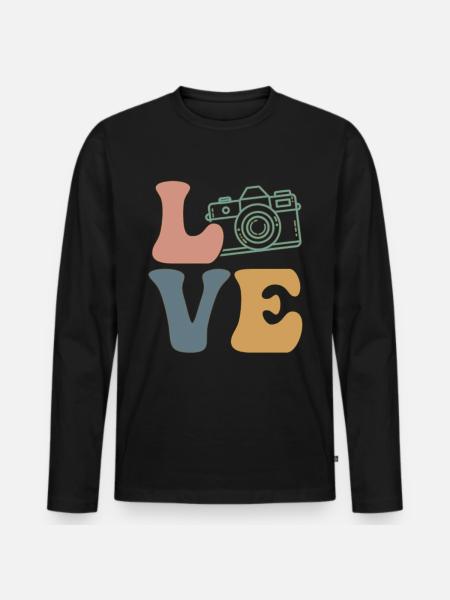 Photography Photographer Camera - Men's Premium Organic Long Sleeve Shirt - black