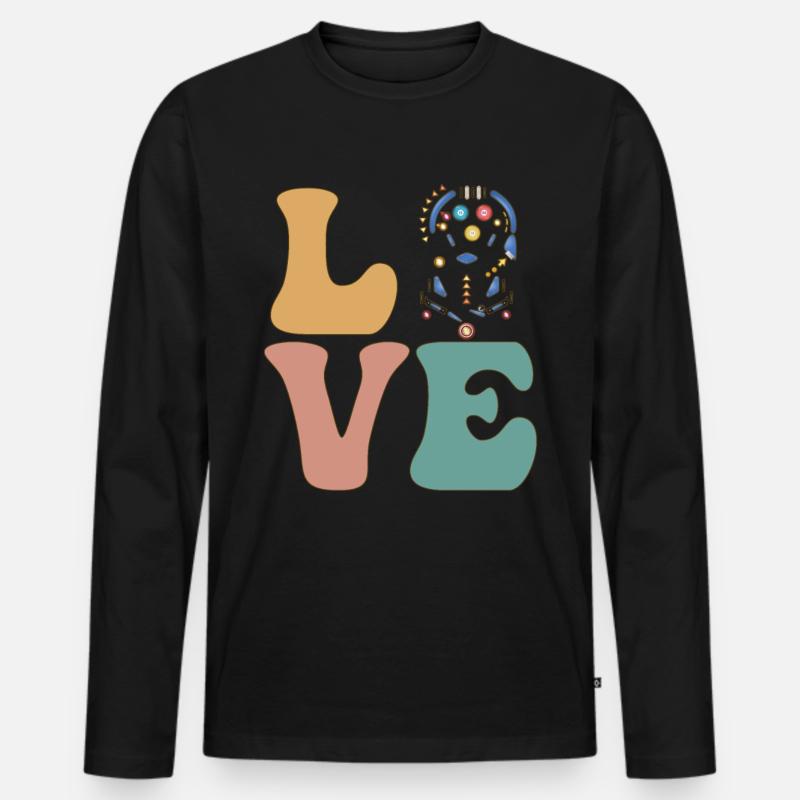 Pinball Arcade Spiel - Männer Premium Bio Langarmshirt - Schwarz