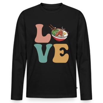 Ramen Japanische Nudeln Instant Lunch - Männer Premium Bio Langarmshirt - Schwarz - Vorne - Nico (187cm)
