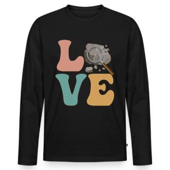 Rock Hunter, Rock Hunting, Geologist, Geology - Men's Premium Organic Long Sleeve Shirt - black - Front - Nico (187cm)