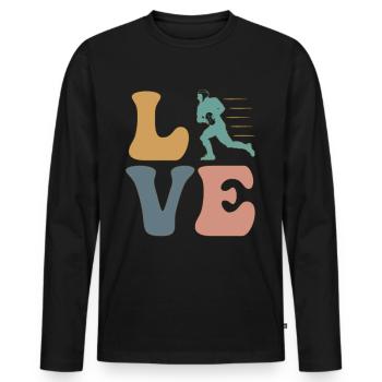 Rugby Players, Team Coaches, Coaches - Men's Premium Organic Long Sleeve Shirt - black - Front - Nico (187cm)